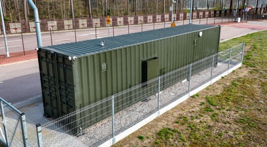 Zdjęcie przedstawiające zabezpieczony kontener